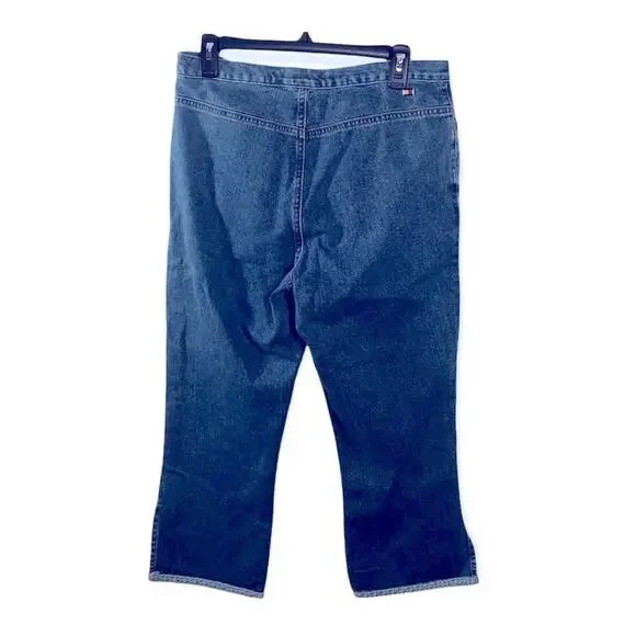 Tommy Hilfiger Vintage High-Waist Capri Mom Jeans Size 10 – Split Seam Retro - Picture 6 of 16